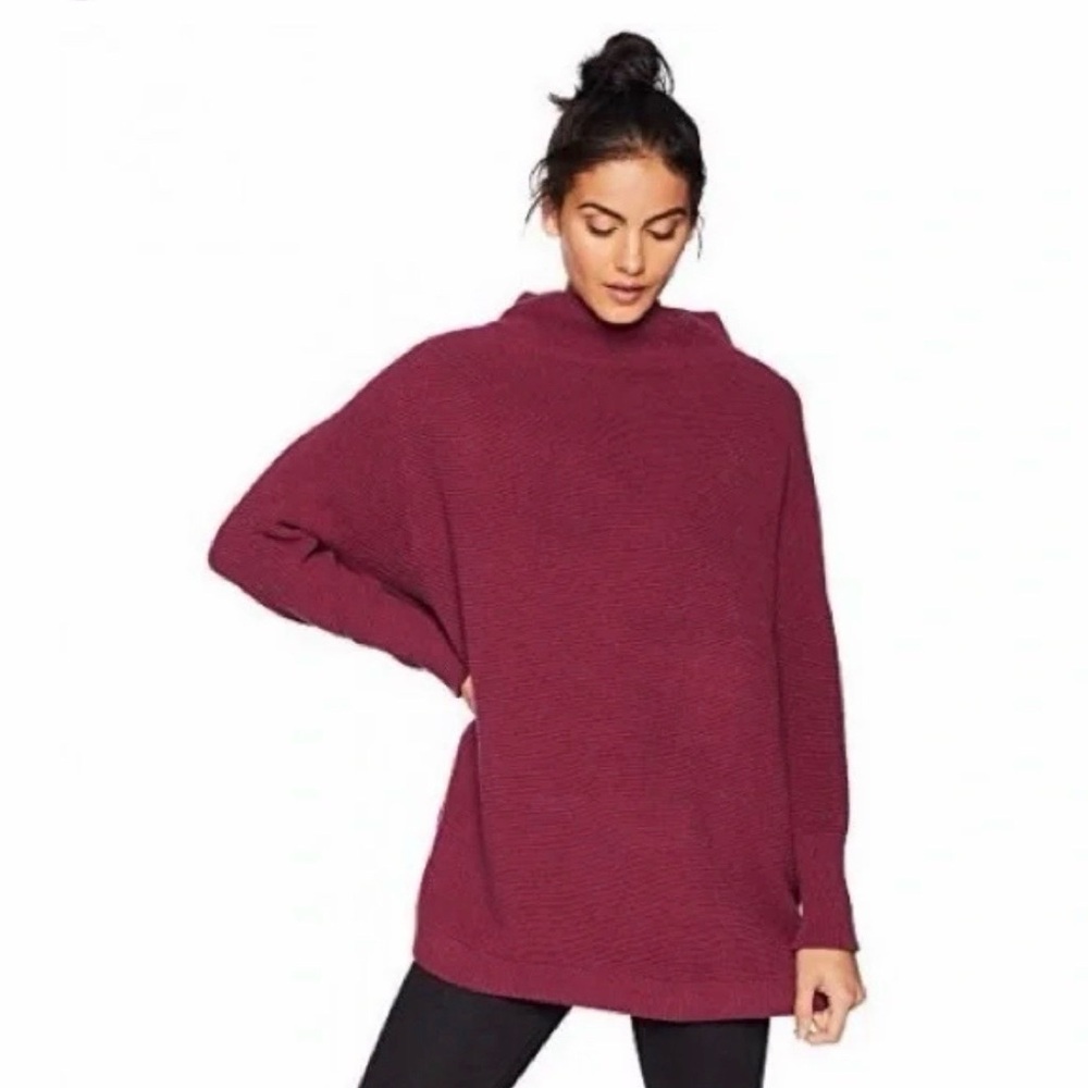 Free People Womens Ottoman Slouchy Sweater Mock Neck Tunic‎